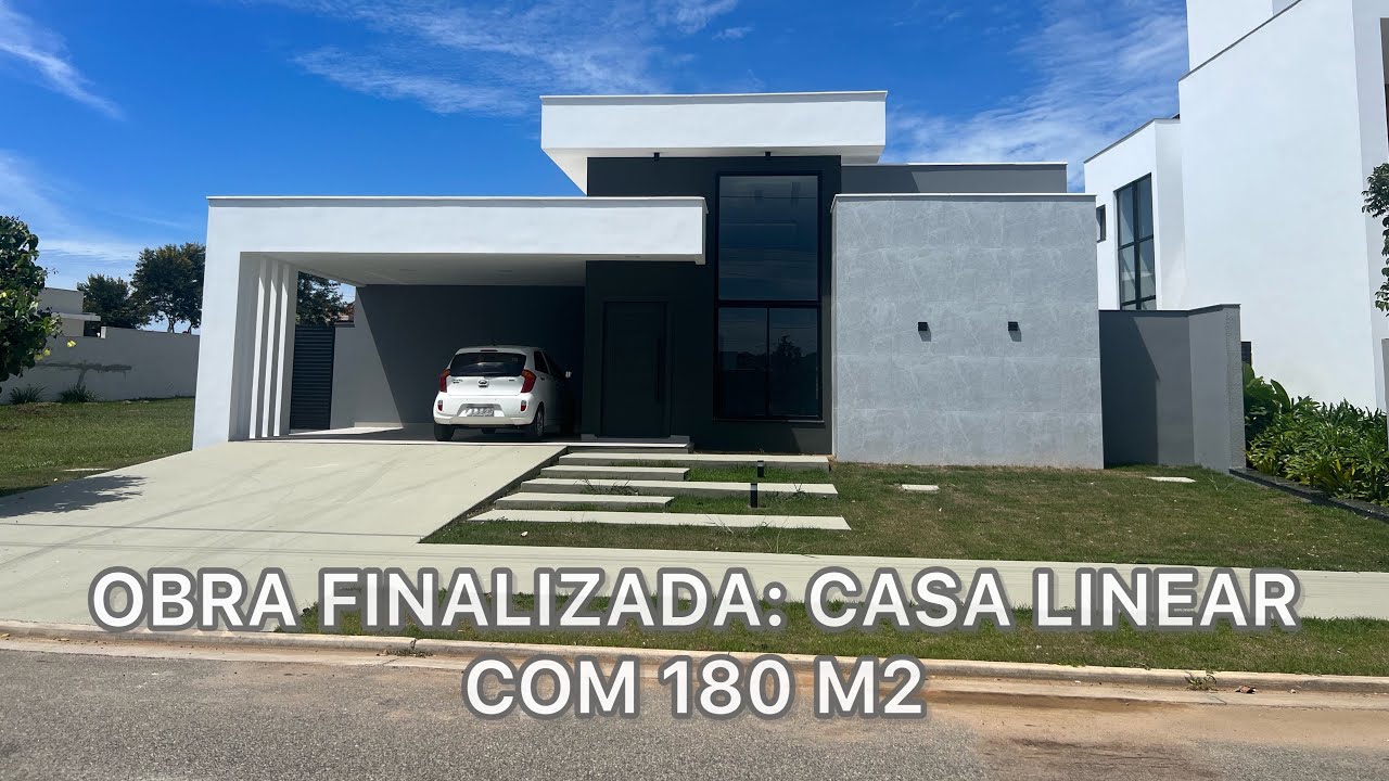 Obra finalizada: casa linear com 180 metros quadrados no condomínio Alphaville Rio das Ostras RJ