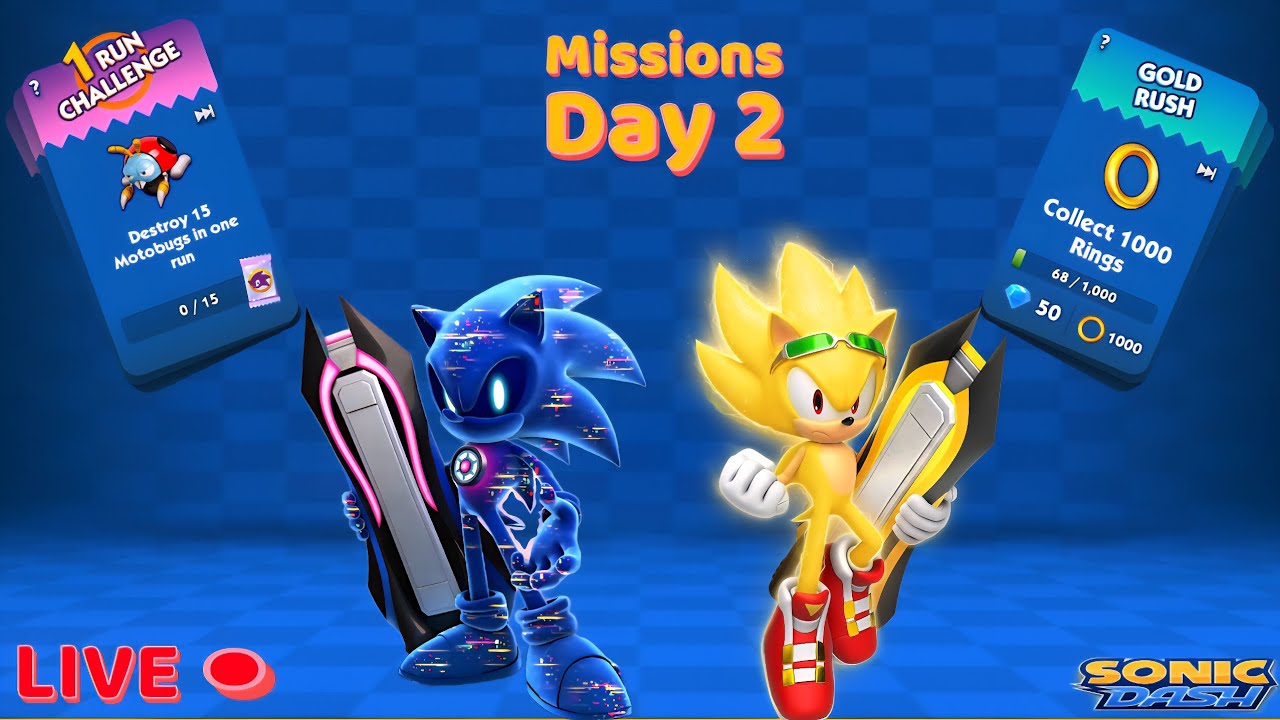 Gear Super Sonic (Rival Sonic) All Missions 100% Completion Day 2 | Sonic Dash