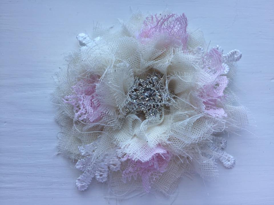 Shabby flower series pt3... fluffy Muslin flower