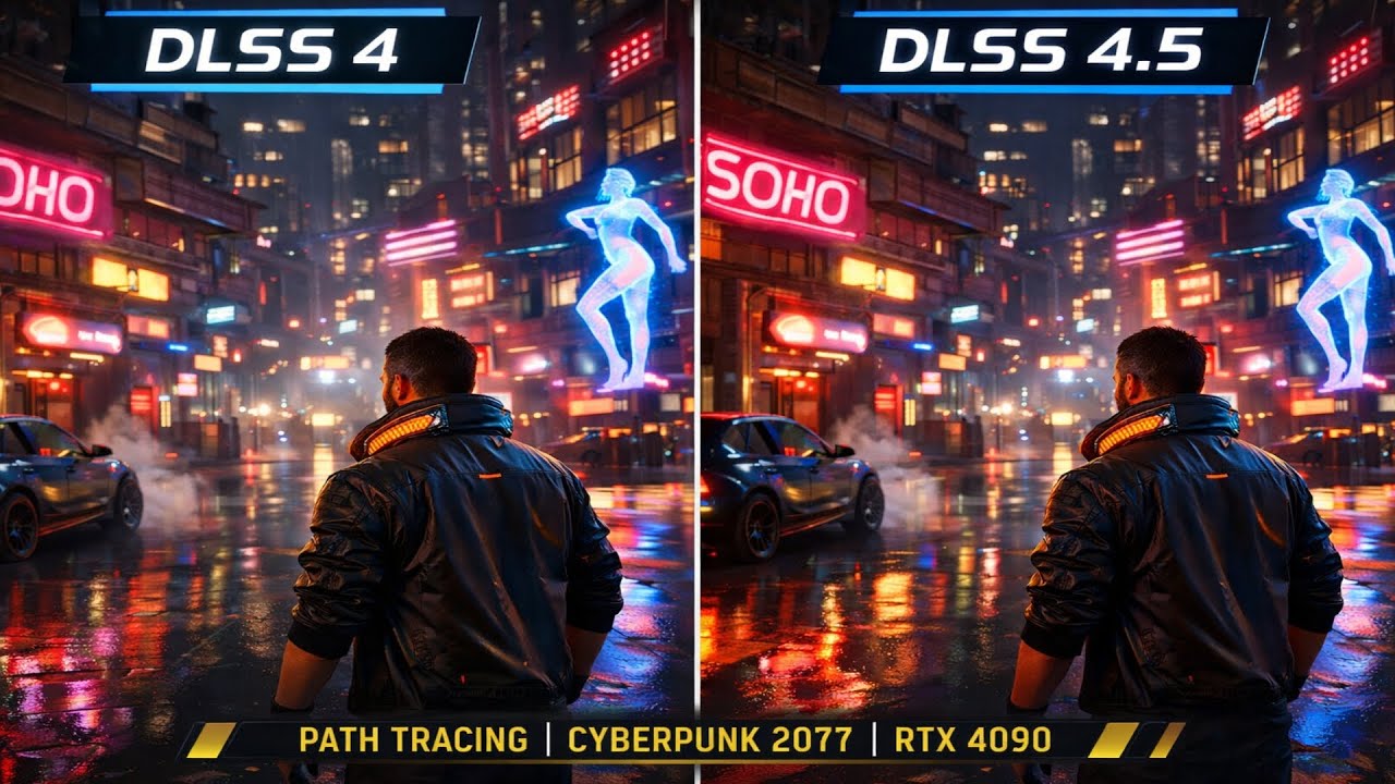 DLSS 4 VS 4.5 IN PATH TRACING | CYBERPUNK 2077 | RTX 4090 - YouTube