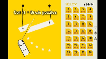 Cut it : brain puzzles(ultra sharp) walkthrough 1.Yellow(1~28 Level) 3star Perfect clear