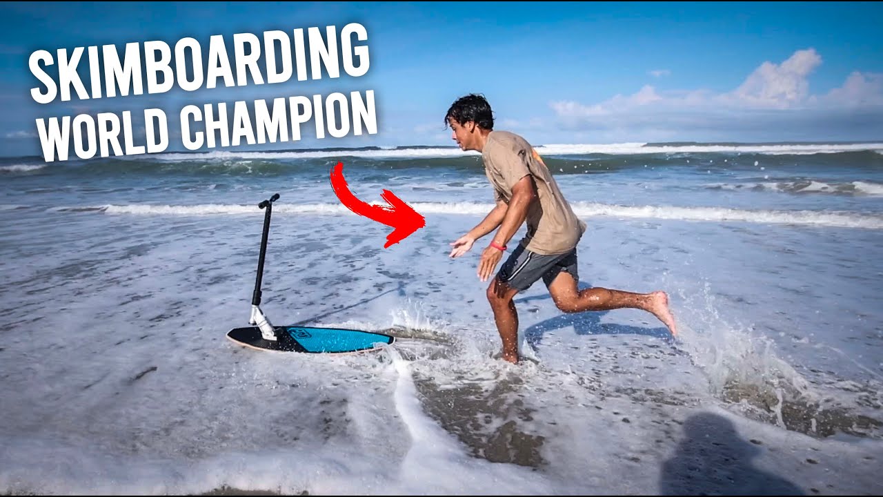 LE CHAMPION DU MONDE DE SKIMBOARD TESTE MA SKIMSCOOTER AdrienRaza 😱 YouTube