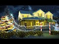 Animated christmas card template  illuminated holiday home