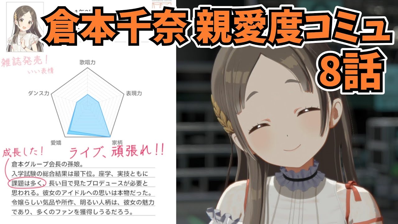 学園アイドルマスター 倉本千奈 親愛度コミュ 8話 - YouTube