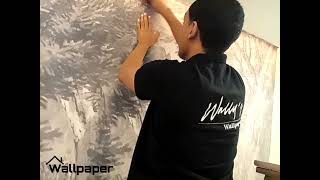 لصق ورق حائط ورق جدران  تركيب ورق wallpaper wallcovering decor Design papierpeint SwiftKey