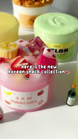 asmr of korean snack slime collection🍧🧊