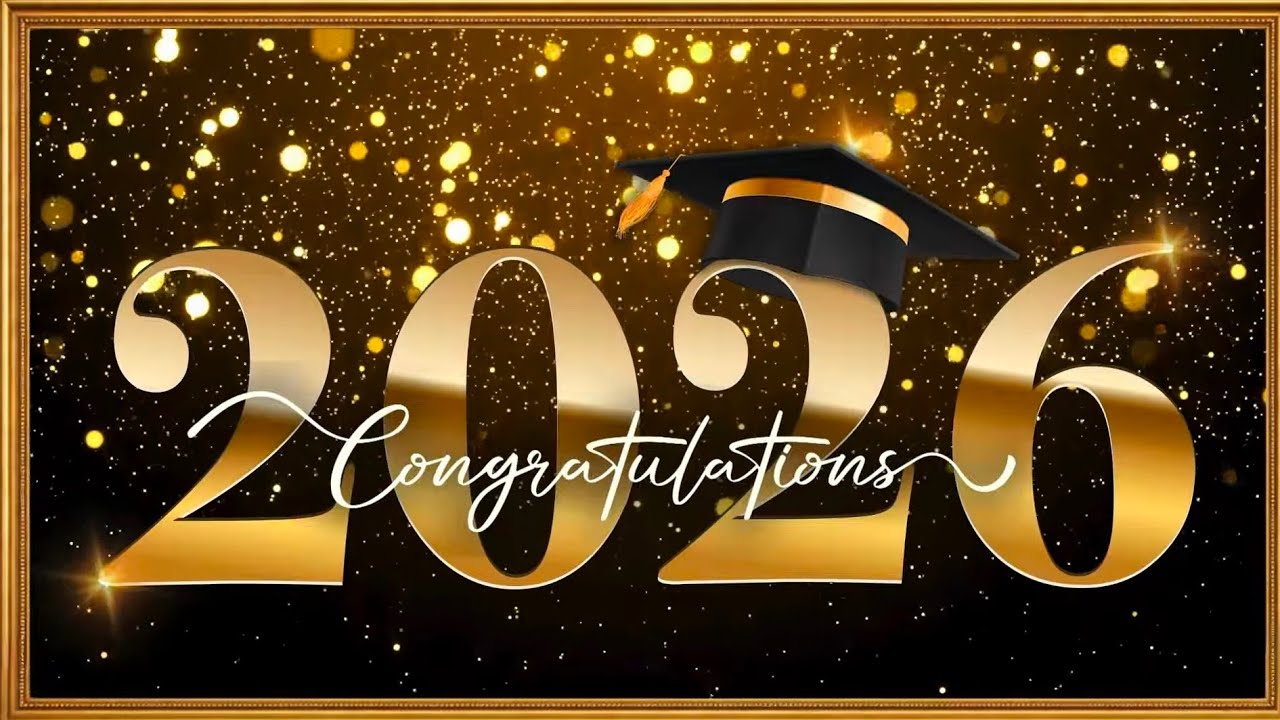 Congratulations Graduate 2026 🎓 Luxury Gold Graduation Screensaver Background 