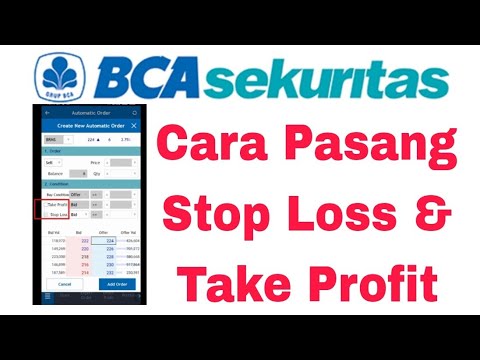 Cara Pasang Stop Loss  Take Profit BCA Sekuritas