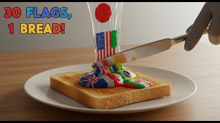 ASMR Slime with Flags of 30 Countries | Satisfying and Relaxing Video