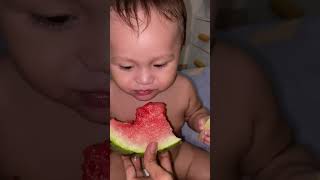 Baby cute with 🍉 ? #video