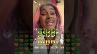 Cardi b taking about Donald Trump and her political knowledge on Instagram live