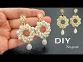 Wedding beaded earrings || How to make pearl earrings