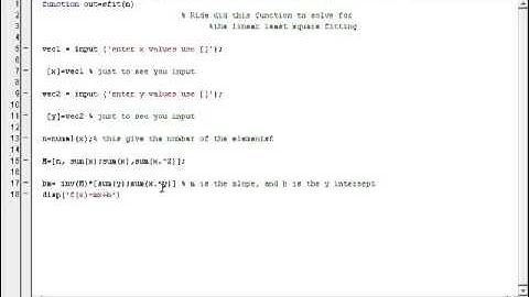 Matlab least Squares fit
