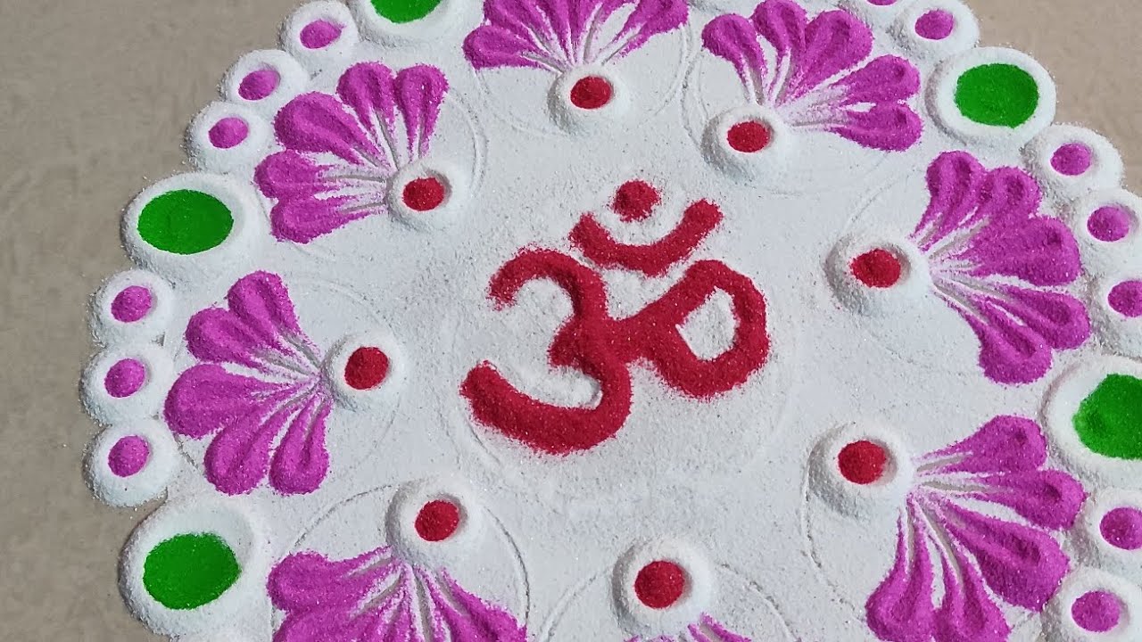 Simple Round Rangoli Very Simple Rangoli Design //Simple Rangoli //Easy //Round Rangoli # ...
