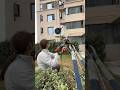 This is how we lift an air conditioning compressor to high high-rise exterior!