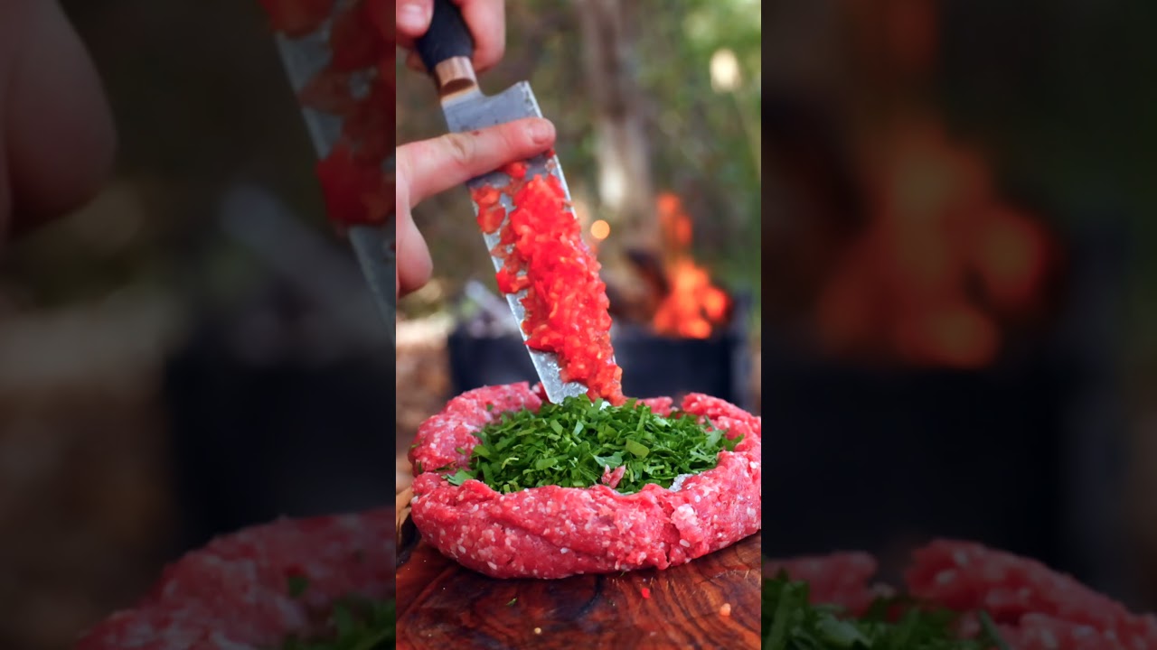 The Most Unique Way to Grill Eggplant and Meat #bbq #steak