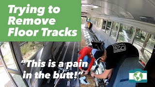 Trying to Remove Floor Tracks | School Bus Conversion | Skoolie | Bus Build