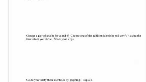 PC12 - 6.2a (pt1) Sum & Difference Identities for Sine & Cosine