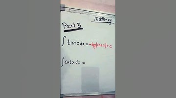 INDEFINITE INTEGRALS PART 3 tan and cot #math #shots #integral