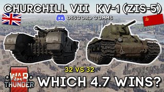 CHURCHILL VII VS KV-1 (ZiS-5) - Which 4.7 Heavy Wins Wins? - WAR THUNDER