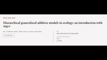 Hierarchical generalized additive models in ecology: an introduction with mgcv | RTCL.TV