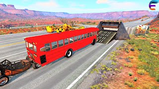 jet bus vs crusher | bus car chase | atomic bomb | beamng drive | Gameplay