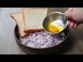 Mix bread onion and egg the results will be delicious | Bread onion egg snacks | Yummy