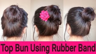 Top Knot Bun|Quick Easy Summer Bun Hairstyles Using Rubber Band|AlwaysPrettyUseful