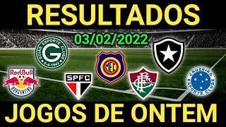 Resultado dos jogos de ontem sempre disponível a partir de um