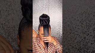 How to make a stunning Bun with a fringe using hair extension ❤️‍🔥💫! #hairstyle #shorts #diy