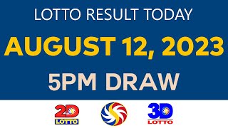 Lotto Result Today AUGUST 12 2023 5PM Ez2 Swertres 2D 3D 6D 6/42 6/55 PCSO