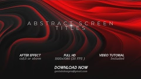 After Effects Template: Abstract Screen Titles l Abstract Particles l Colors Background