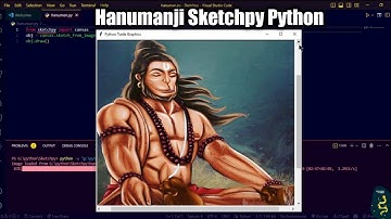 Draw Hanumanji using python sketchpy code | Python Programming Hub