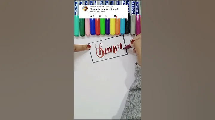 Sanvi 🥰 name calligraphy || doms brush pen calligraphy || calligraphy name writing/WhatsApp status💕