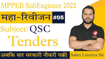 Topic-Tenders For Vyapam SubEngineer Exam 2022 by Saket Sir#vyapamse #navigate_indore #civil