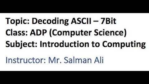 ASCII - 7Bit (Decoding)