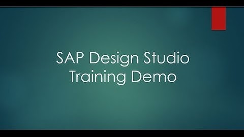 SAP Design Studio Training Demo