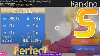 ChamJam - Clover Wish (TV Size) [Flowery Yearning] No-mod SS [3.8*, 89pp]
