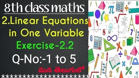 8th class maths// chapter-2// Linear Equations in One Variable//Exercise-2.2// Part-1//ssc syllabus
