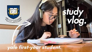 STUDY VLOG: yale student vs. exams 🖇️📓 | 7am days, cafe studying, snack breaks, skincare