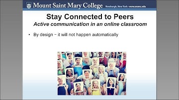 Student to Student Engagement in Online Learning Environments - Lunch and Learn Online Webinars 2017