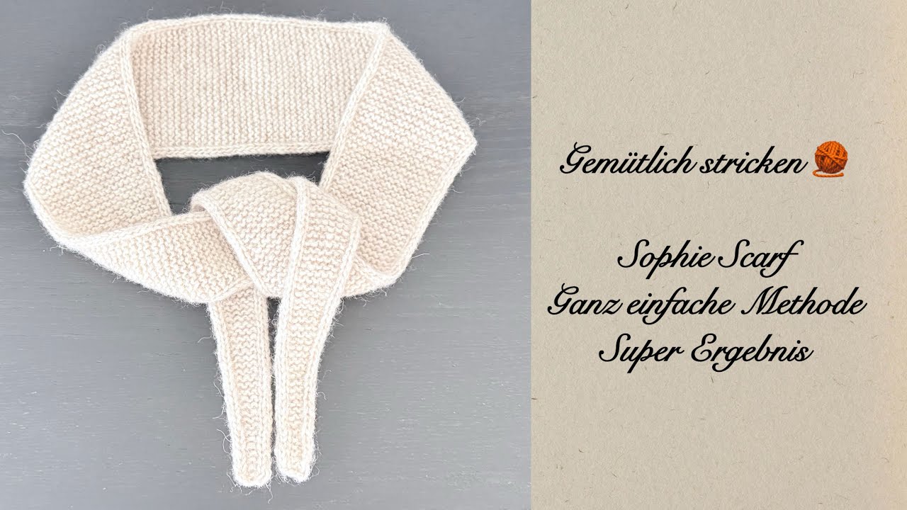 Mini-Schal im Stil des Sophie Scarf– einfache Methode! 🧶#stricken #knitting #minischal