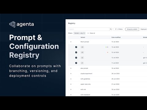 Prompt and Configuration Registry for your LLM App | Launch Week Day 3