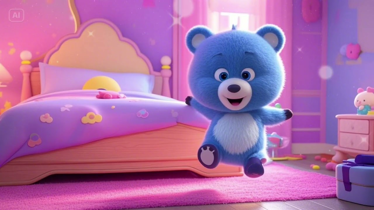 Jump into Bedtime with Blinky Bear! 🎶🛏️ | Bed Bounce Song for Kids!