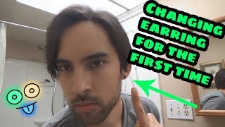 Changing my earring for the first time Changing Ear Piercings For The First Time