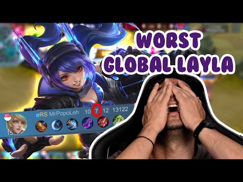 The worst GLOBAL TOP LAYLA player | Mobile Legends Band Bang