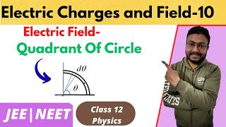 electrostatics class 12 | electric field and charges | electric field due to quadrant of circle