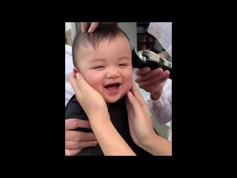 baby-laughing-while-having-his-first-haircut-||-goviral---subscribe