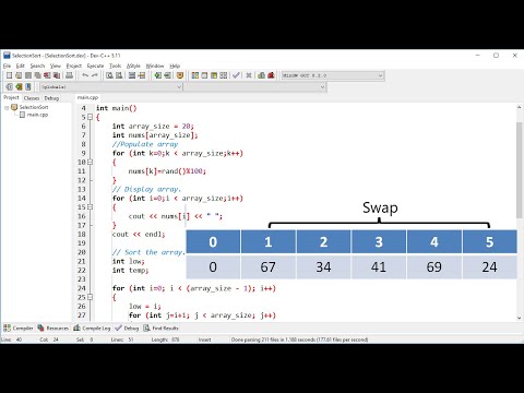 C++ Selection Sort Program