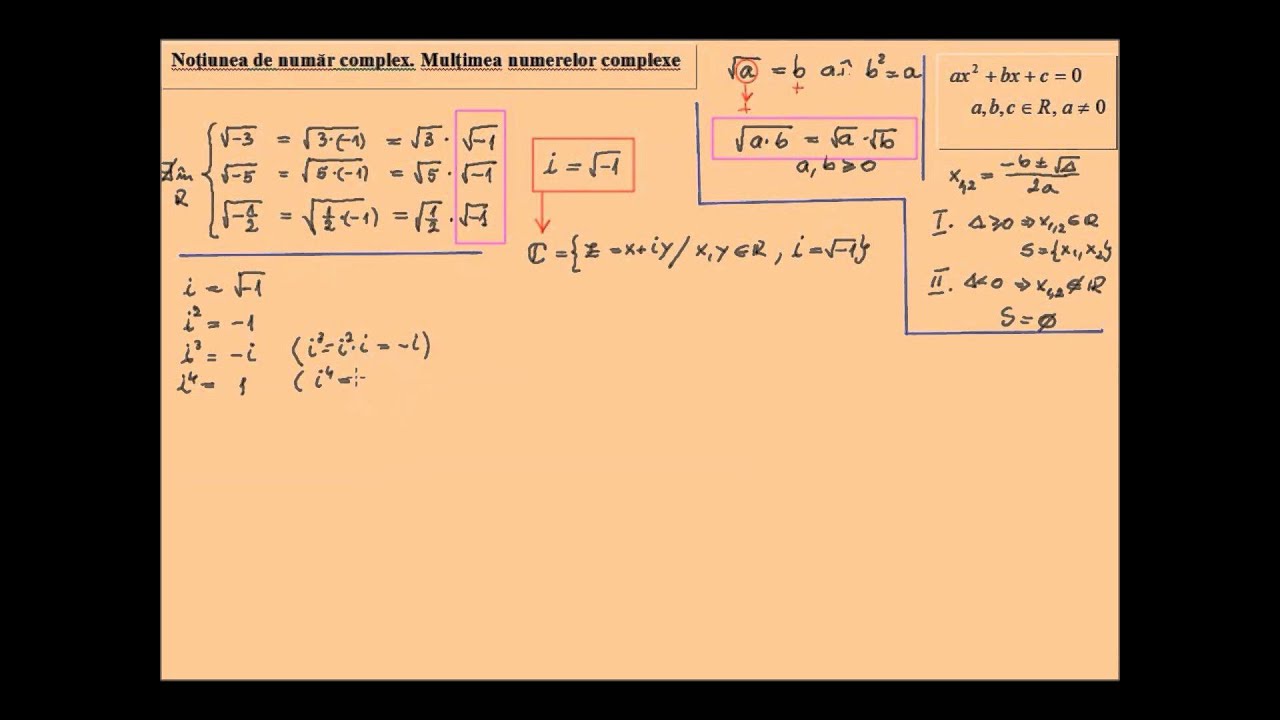 Numere complexe, definitie, exemple, formule (nrcomplexe1) - YouTube
